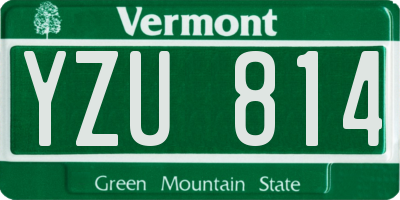 VT license plate YZU814