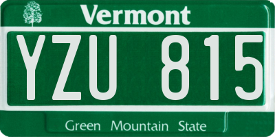 VT license plate YZU815