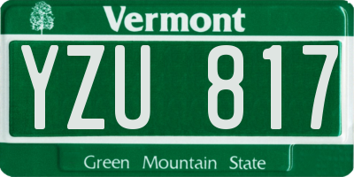 VT license plate YZU817