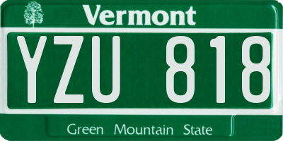 VT license plate YZU818