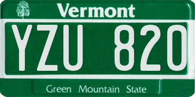VT license plate YZU820