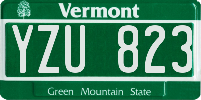 VT license plate YZU823