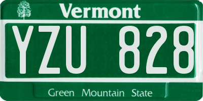 VT license plate YZU828