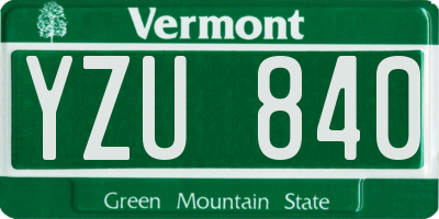 VT license plate YZU840