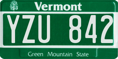 VT license plate YZU842
