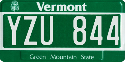 VT license plate YZU844