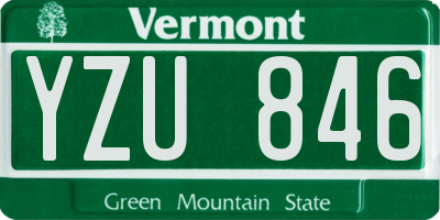 VT license plate YZU846