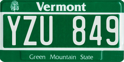 VT license plate YZU849
