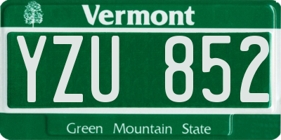 VT license plate YZU852