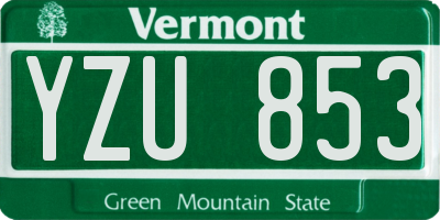 VT license plate YZU853