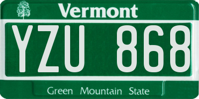 VT license plate YZU868