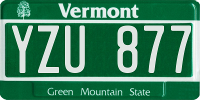 VT license plate YZU877