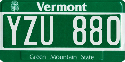 VT license plate YZU880