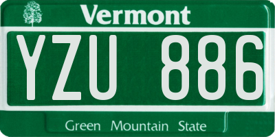 VT license plate YZU886