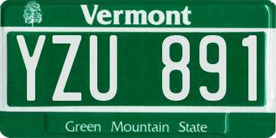 VT license plate YZU891