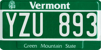 VT license plate YZU893