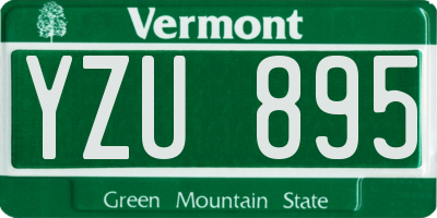 VT license plate YZU895