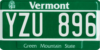 VT license plate YZU896