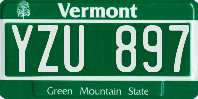 VT license plate YZU897