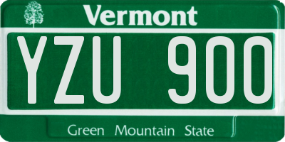 VT license plate YZU900
