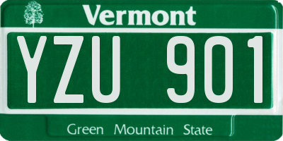 VT license plate YZU901