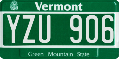 VT license plate YZU906