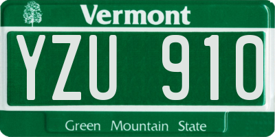 VT license plate YZU910