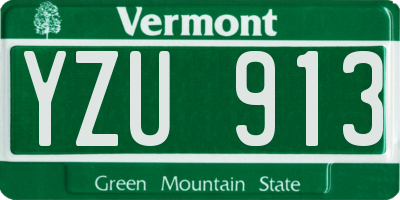 VT license plate YZU913
