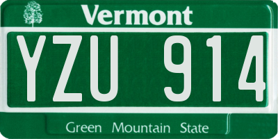 VT license plate YZU914