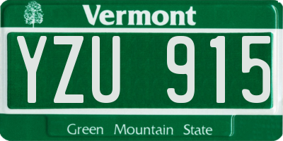 VT license plate YZU915