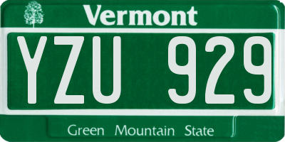 VT license plate YZU929
