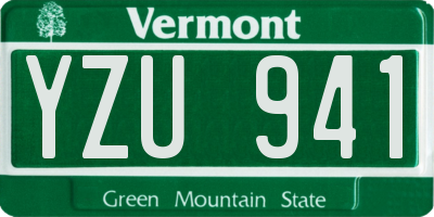 VT license plate YZU941