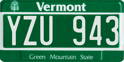VT license plate YZU943