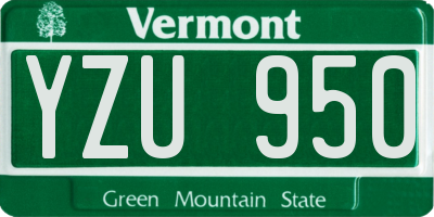VT license plate YZU950