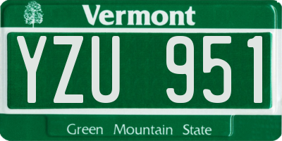 VT license plate YZU951
