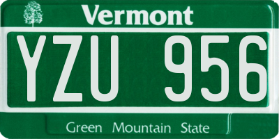 VT license plate YZU956