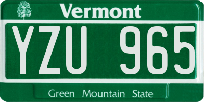 VT license plate YZU965