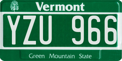VT license plate YZU966