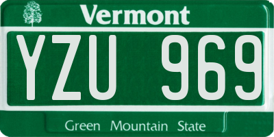 VT license plate YZU969