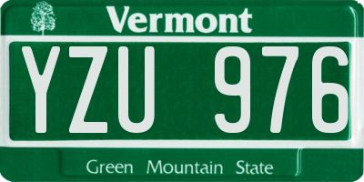 VT license plate YZU976