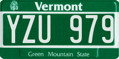 VT license plate YZU979