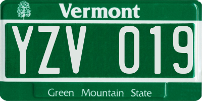 VT license plate YZV019
