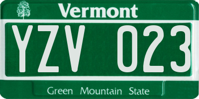 VT license plate YZV023