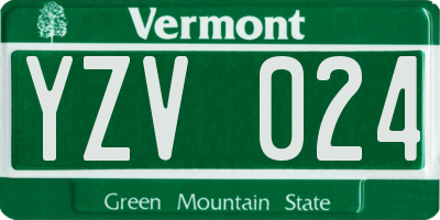 VT license plate YZV024