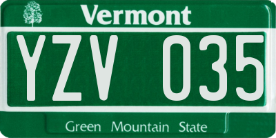VT license plate YZV035