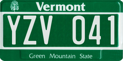 VT license plate YZV041