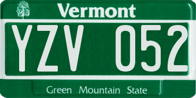 VT license plate YZV052