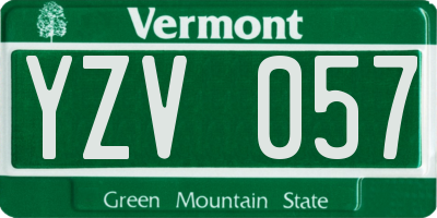VT license plate YZV057