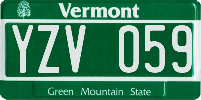 VT license plate YZV059
