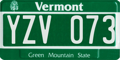 VT license plate YZV073